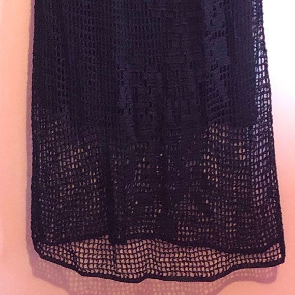 Guess size large Black Lace over Satin Spagetti Strap Dress - Picture 6 of 7